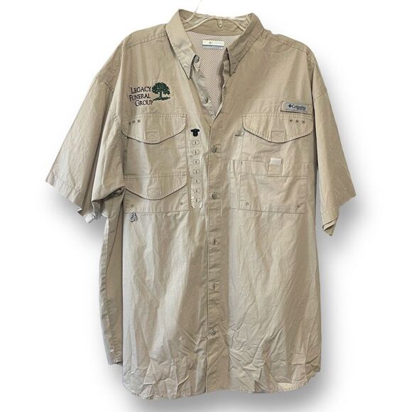 Columbia PFG Fishing Shirt, Tan, Men's Large - Picture 1 of 10